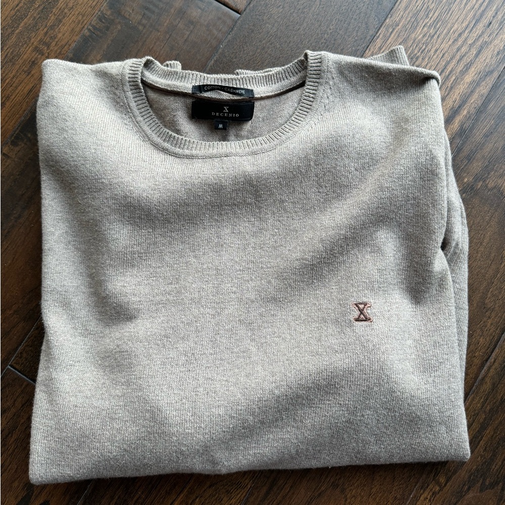 Decenio Cashmere Cotton Men’s Sweater with Elbow Pads